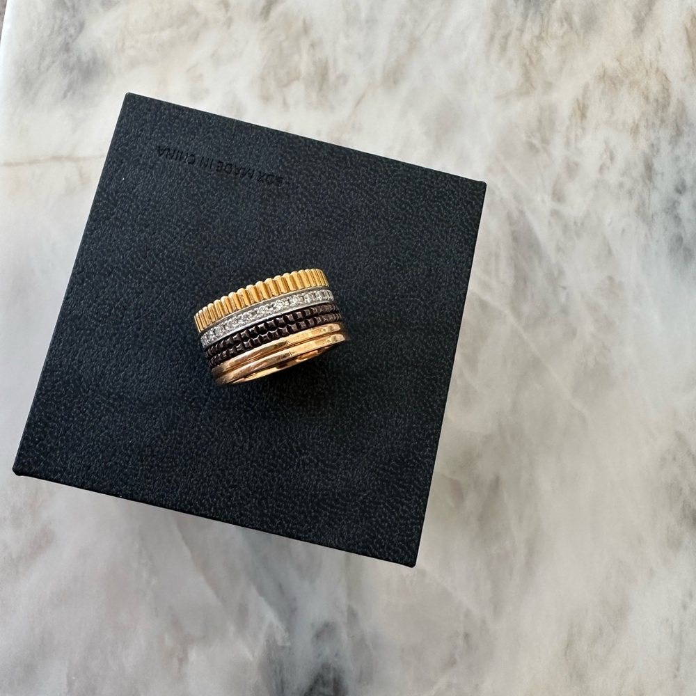 Boucheron Quatre Classique 18K White, Rose & Yellow Gold & Diamond